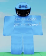 Bluudud Anim Test in-game, seen from the front.