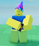 Ditto, drinking a Bloxy-Cola.
