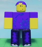 The less cool Supa Fly Noob in-game, viewed from the front.