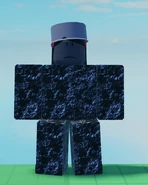 The use of the Slateskin Potion. Note the texture change.