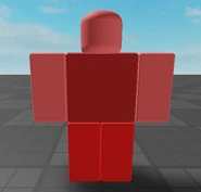 The Rainbow Noob skin in studio, the default colour for this skin is red.