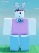 Easter Noob in-game, seen from the front.