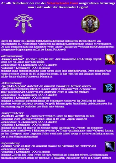 Angebot während des Feldzugs auf den Verheerten Inseln