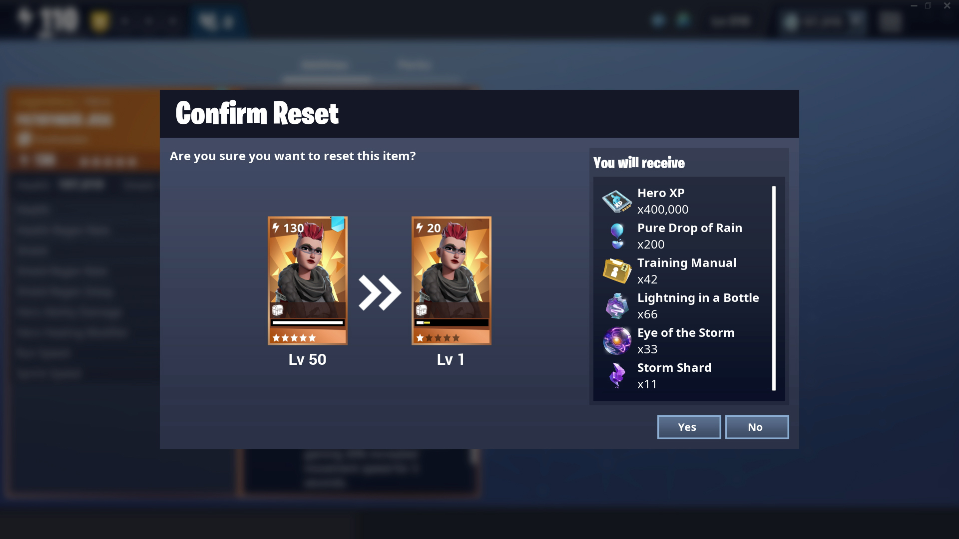 Fortnite Save The World How To Reset Heros Item Reset Fortnite Wiki Fandom