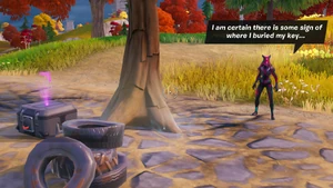 Sayara's Lost Key - Rift Encounter - Fortnite.png (1.58 MB) A Tree with a single lock Holo-Chest next to it. Sayara also appears confused about a Key she misplaced near the spot. Its actually possible to find a buried Chest with the aforementioned key inside next to the encounter, using it or another key in your inventory to open the crate will make Sayara happy.