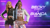 Fortnite Becky Lynch & Bianca Belair WWE Outfits in Game Art Character Fan  Poster Canvas - Dandutee
