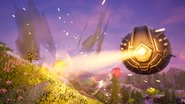 Beam striking the ground