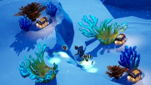 Coral Cleaning - Rift Encounter - Fortnite.png (4.04 MB) A Coral Environment with Fishstick, Pirate Fishstick, Atlantean Fishstick, and Triggerfish all grouped up playing jugs, shortly after three of the Fishsticks will be rifted into Floppers, leaving only one standing to clean the mess.