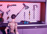 Rainbow Smash in the The Bridge's Weapons Lab, alongside various other pickaxes.