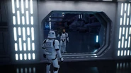 The Looper meeting up with Jones disguised as a stormtrooper.