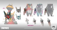 Concept Art for Null Claws and Mechafusion Interface by Brandon Vuong