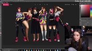 Concept Art showcasing five alternative designs for the Loserfruit Outfit.