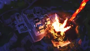 Tilted Towers being hit