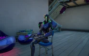 Lonely Trespasser doing the Have a Seat emote.