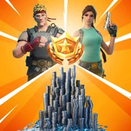 Promotional Chapter 2, Season 6 Battle Pass Image Featuring Agent Jones and Lara Croft