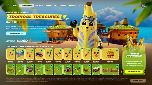 Tropical Treasures LEGO Pass - Promo - LEGO Fortnite