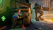 Loserfruit holding the Machine SMG in a Creative promo.