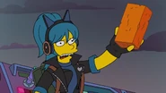 Simpsons Heroic Hope with a brick