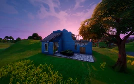 Destroyed Blue House (Front) - Unnamed Location - Fortnite