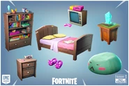 Showcase art of the props designed for Skye's room
