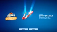 The display when the Snow Sparkle present is open
