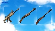 Fortnite OG Weapons - Promo - Fortnite.jpeg (108 KB) Promotional Image for the Assault Rifle, Pump Shotgun and Hunting Rifle from Update v27.00