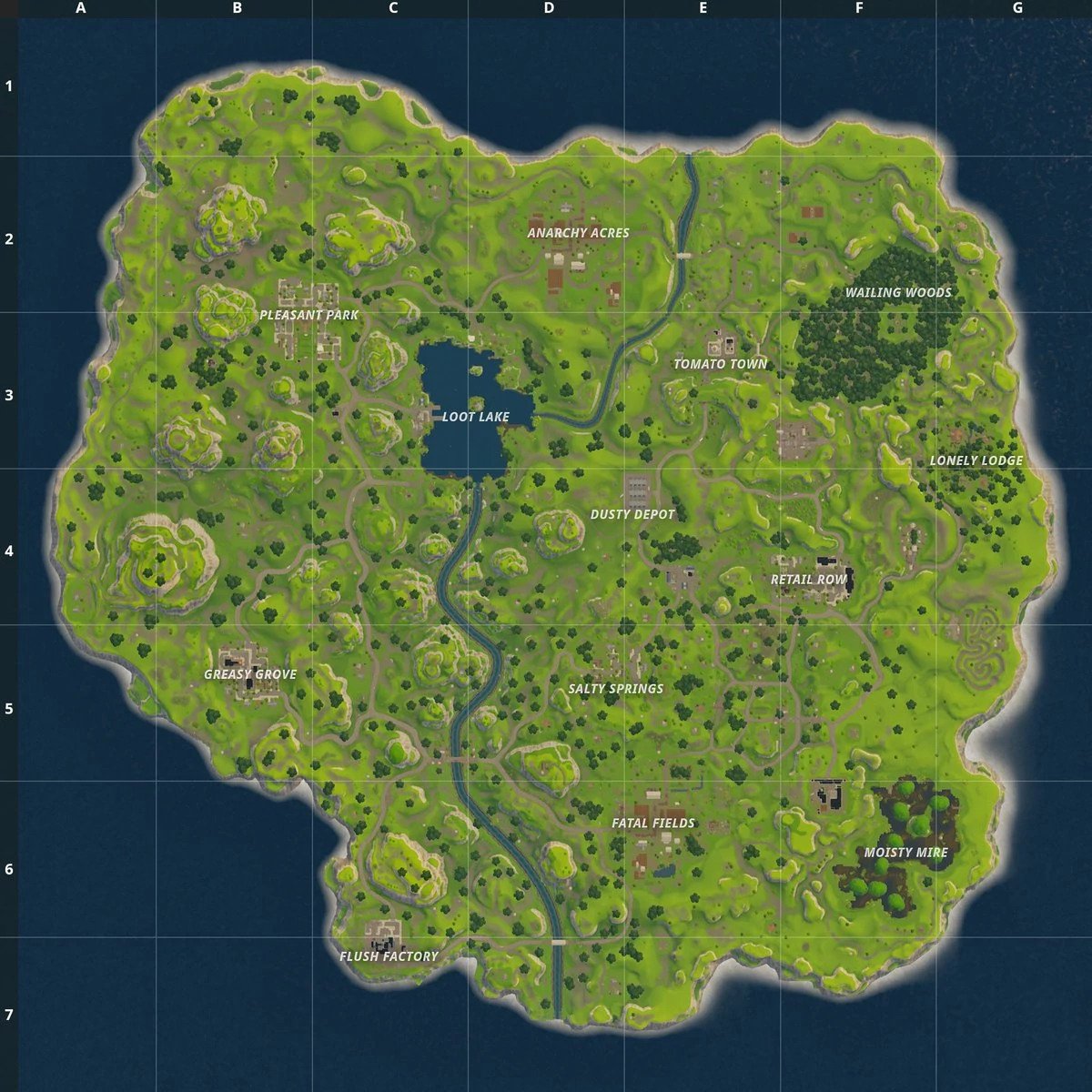 Carte Fortnite Saison 1 Chapitre 2 Saison 1 Chapitre 1 Wiki Francophone Fortnite Fandom