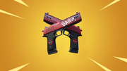 Deadpools dual pistols mythic back