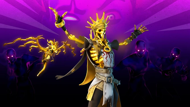 Promotional Image for the Midas' Revenge set during Fortnitemares: Midas' Revenge in the News tab.