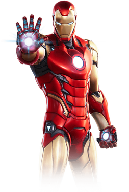 Obrázek obleku Tony Stark používaný na oficiálním webu Fortnite. [2]