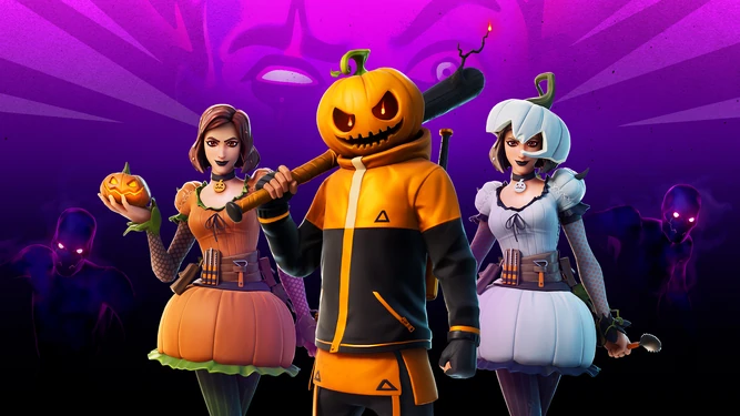 Promotional Image for the Carving Crew Set during Fortnitemares: Midas' Revenge in the News tab.