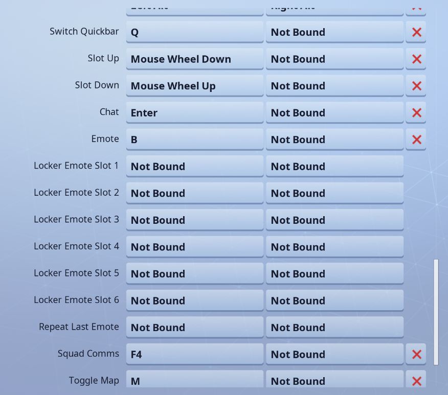 good keybinds for mac users fortnite