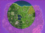 Screenshot of the map showing a new storm circle fully contained within the current safe zone.