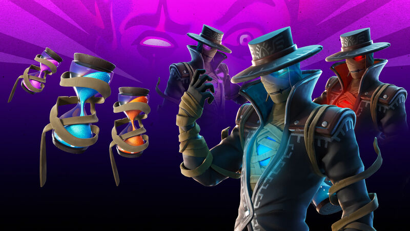 Promotional Image for Cryptic Curse Set during Fortnitemares: Midas' Revenge in the News tab.