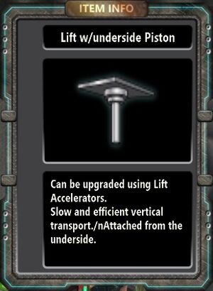 Lift wunderside Piston