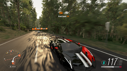 A convoy led by a Lamborghini Veneno in Forza Horizon 3.