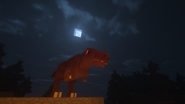 A male tyrannosaurus at night