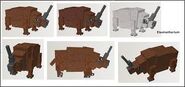 Various older Elasmotherium designs