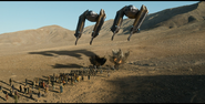 Two Thespin Lancers attacking a group of people