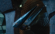 A Whisper-Ship (the Spirit Rising) docked to the Home Swarm