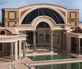 Virtual reconstruction of Hadrian's Villa in Tivoli, Italy.