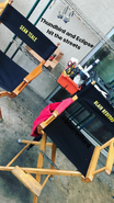 BTS Blair Redford and Sean Teale set chairs