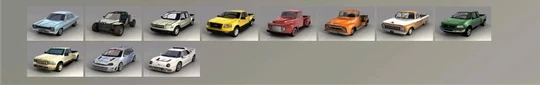 The vehicles in Off-Road class (PC, PS2, Xbox).