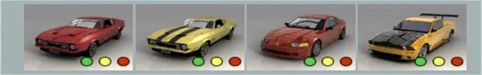 The vehicles in Mustangs (PC, PS2, Xbox).