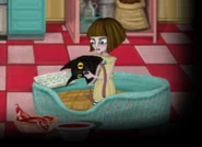 Fran with a Mr. Midnight hat.