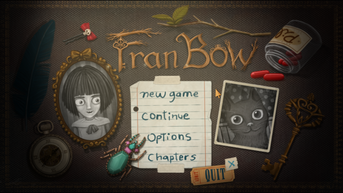 Fran Bow главное меню