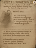 "Summon the Old Lost Body" spell.