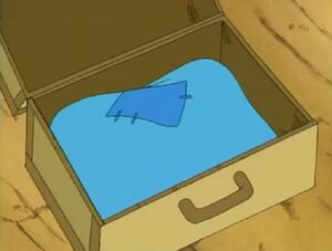 Blue blankie in trunk