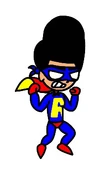 A detailed drawing of Super Andy Man.