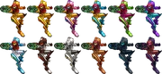 Samus' costumes.